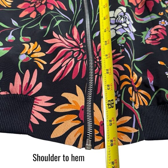 NEW Philosophy Bomber Jacket Floral Bohemian Lightweight Pockets Full Zip XL - Picture 10 of 10